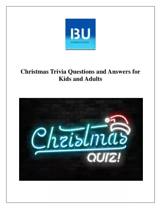 christmas trivia questions and answers for kids