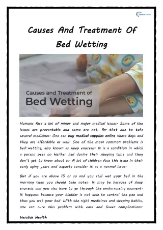 Causes And Treatment Of Bed Wetting