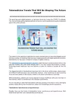 Telemedicine Trends That Will Be Shaping The Future Ahead! - slide 1