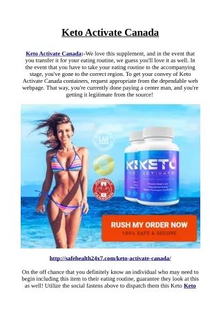 Keto Activate Canada:Best Offers, Best Price & Buy ?