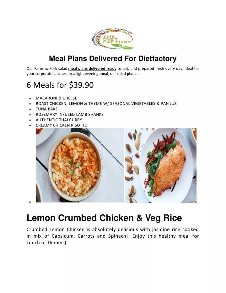 meal plans delivered for dietfactory