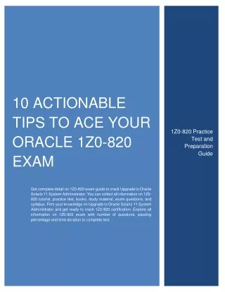 10 actionable tips to ace your oracle 1z0 820 exam