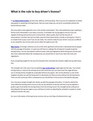 what is the rule to buy driver s license