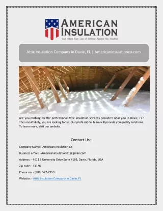 attic insulation company in davie