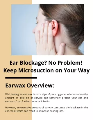 Ear Blockage? No Problem! Keep Microsuction on Your Way