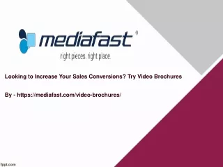 Looking to Increase Your Sales Conversions? Try Video Brochures