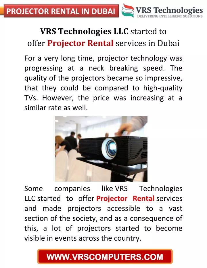 projector rental in dubai