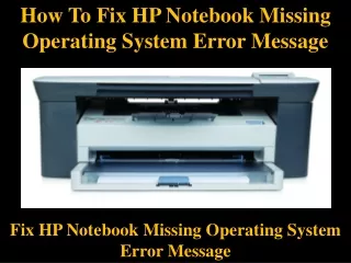 how to fix hp notebook missing operating system