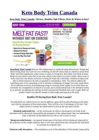 What I Wish Everyone Knew About Keto Body Trim Canada.