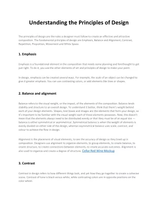 Understanding the Principles of Design
