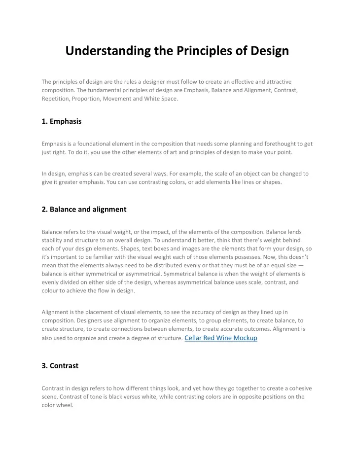 understanding the principles of design