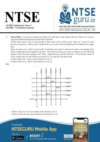 Coordinate Geometry  -  Class 9 NCERT Solutions