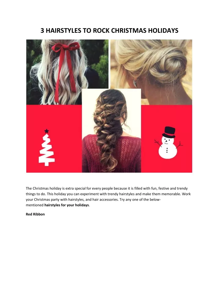 3 hairstyles to rock christmas holidays