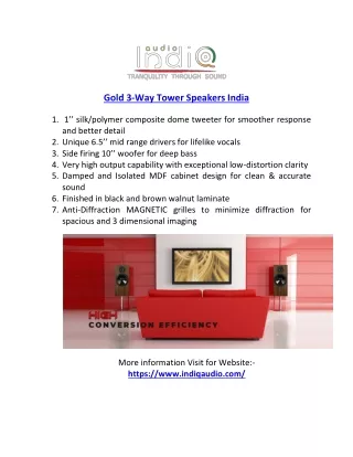 gold 3 way tower speakers india
