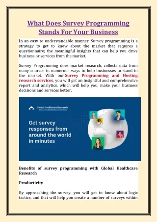 what does survey programming stands for your