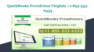 QuickBooks ProAdvisor Virginia  1-855-533-6333