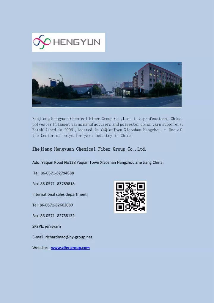 zhejiang hengyuan chemical fiber group