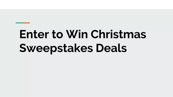 enter to win christmas sweepstakes deals
