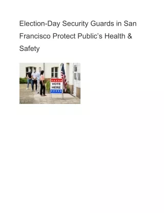 election day security guards in san