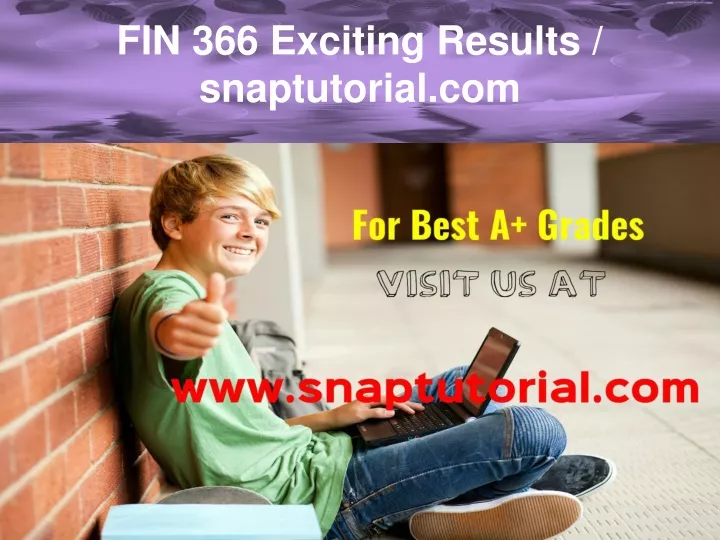 fin 366 exciting results snaptutorial com