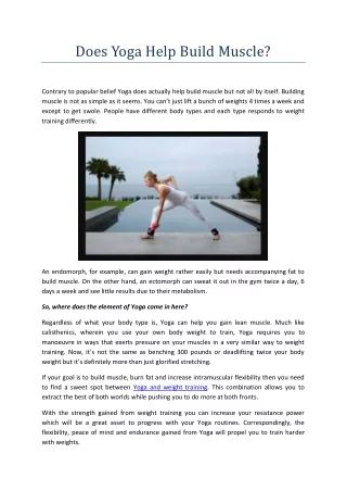does yoga help build muscle