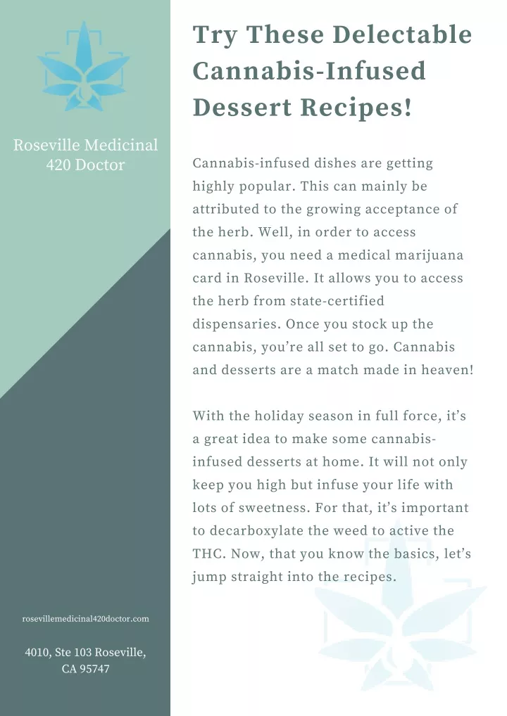 try these delectable cannabis infused dessert