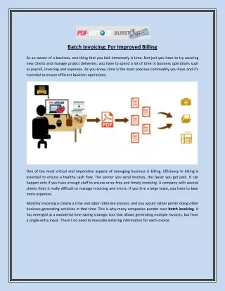 batch invoicing for improved billing