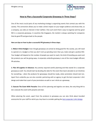 How to Plan a Successful Corporate Giveaway in Three Steps?