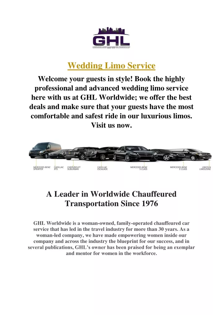 wedding limo service welcome your guests in style