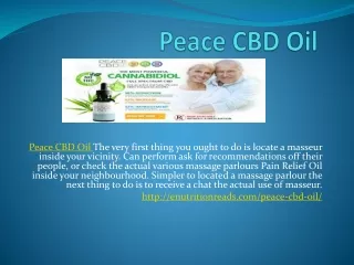 Peace CBD Oil - Anxiety  Pain And Relief From Stress