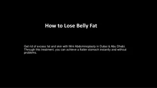 how to lose belly fat