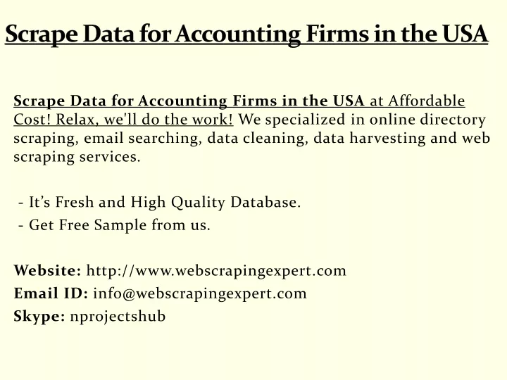scrape data for accounting firms in the usa