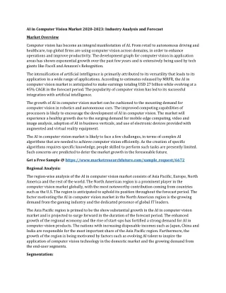 ai in computer vision market 2020 2023 industry