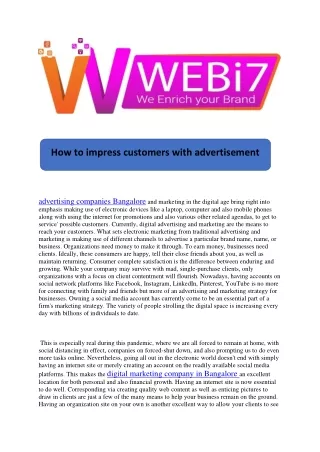 how to impress customers with advertisement