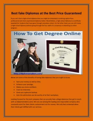 Best fake Diplomas at the Best Price Guaranteed