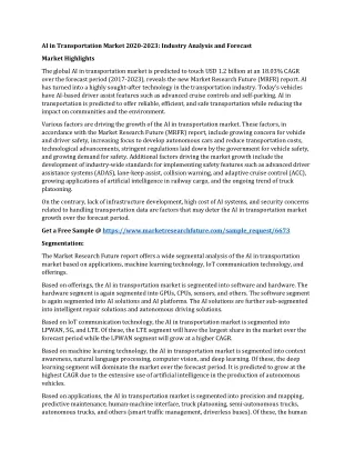 ai in transportation market 2020 2023 industry
