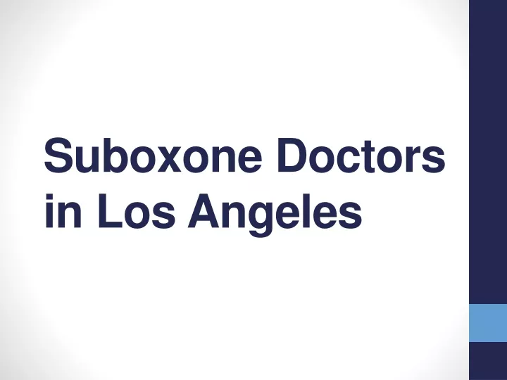 suboxone doctors in los angeles