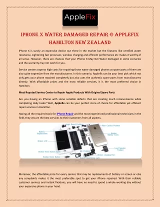 iPhone X Water Damaged Repair @ AppleFix Hamilton New Zealand