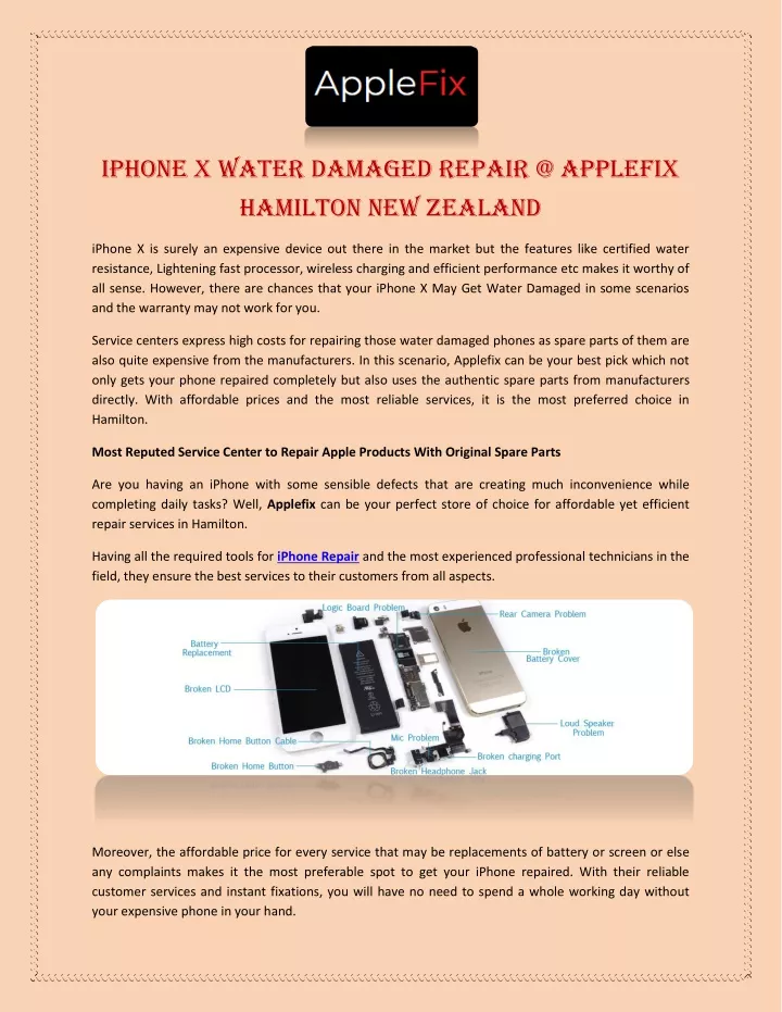 iphone x water damaged repair @ applefix hamilton