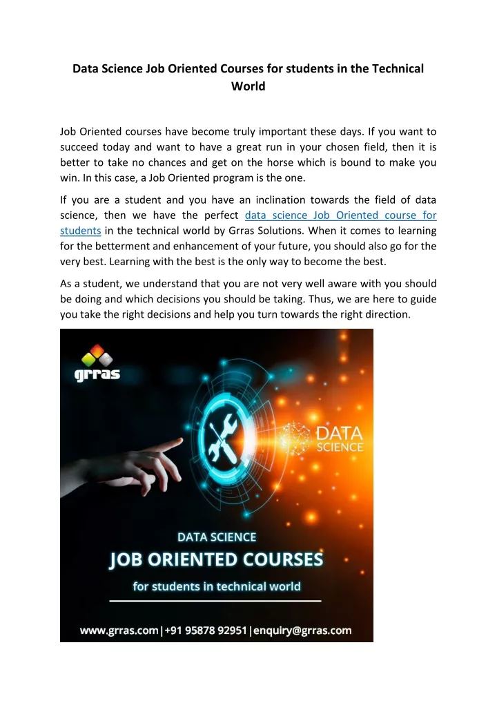 data science job oriented courses for students