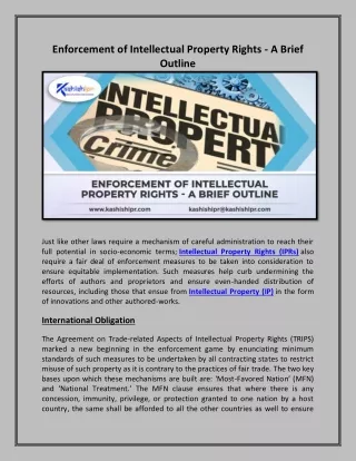 enforcement of intellectual property rights