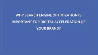 why search engine optimization is important for digital acceleration of your brand