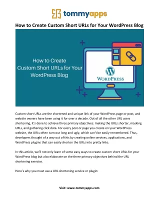 how to create custom short urls for your