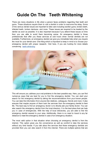 Guide On The  Teeth Whitening