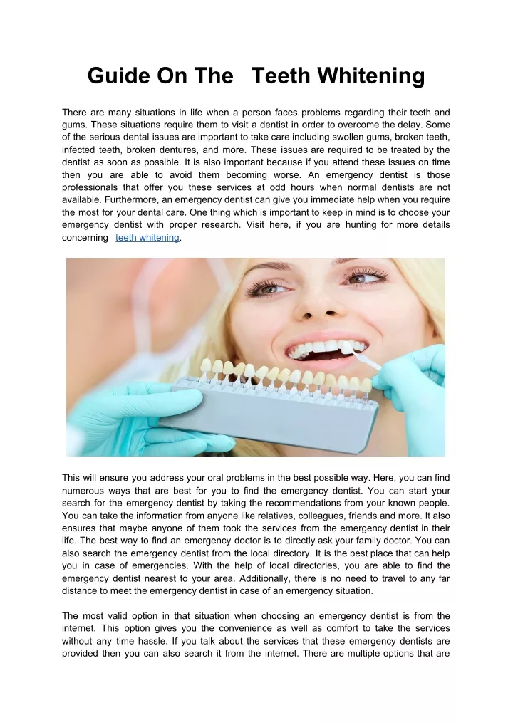 guide on the teeth whitening
