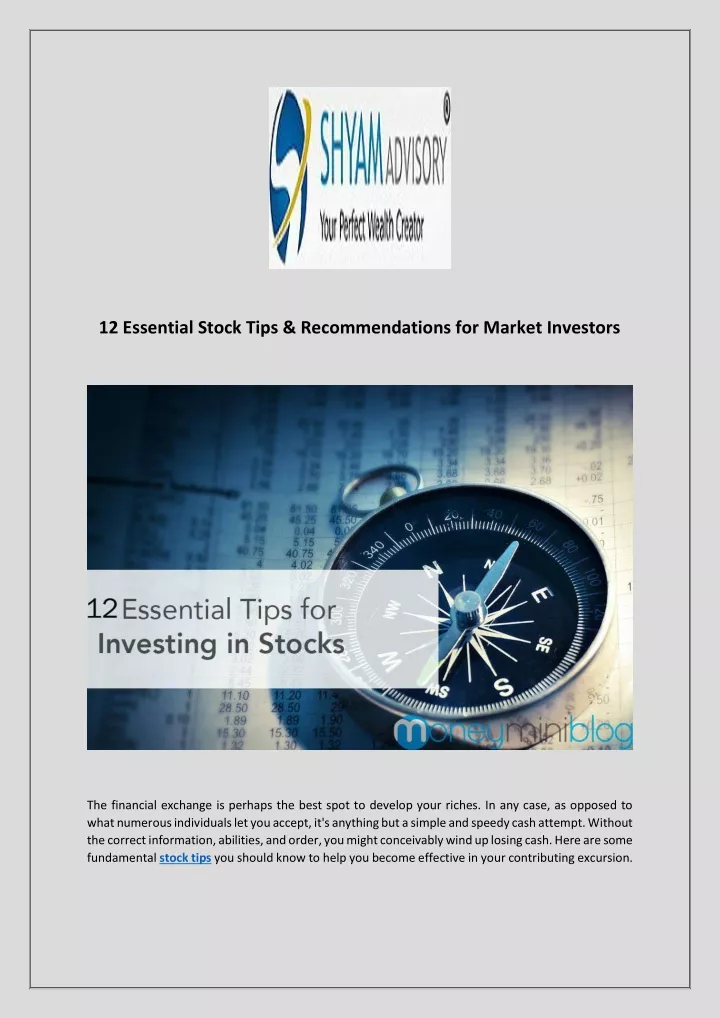 12 essential stock tips recommendations