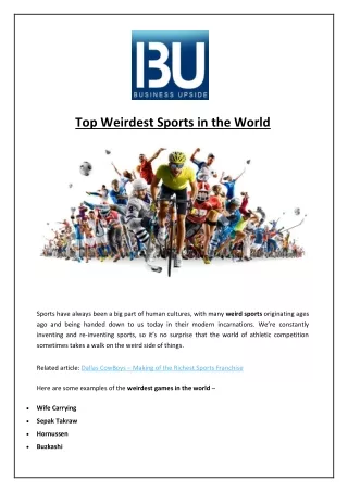 top weirdest sports in the world
