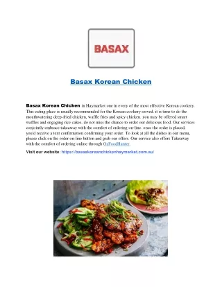 5% off - Basax Korean Chicken Korean Menu Haymarket, NSW