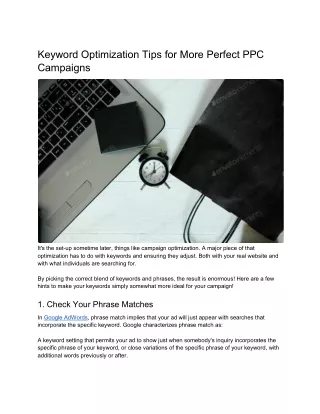 Keyword Optimization Tips for More Perfect PPC Campaigns