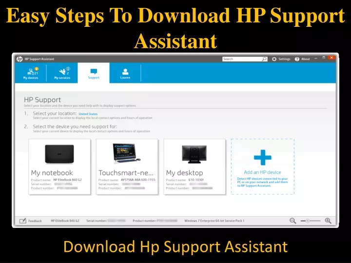 easy steps to download hp support assistant
